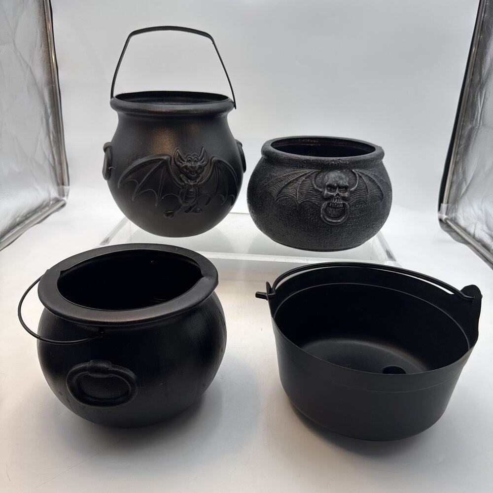 4 Halloween Cauldrons - General Foam (Kmart Tag), Spirit Halloween & Greenbrier